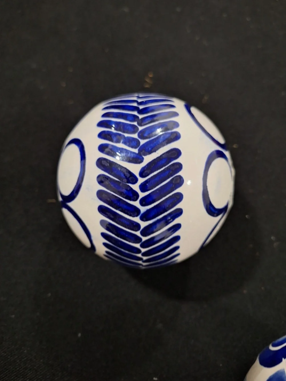 Pier 1 Imports Blue And White Porcelain Balls Decor Ceramic 2 Pcs